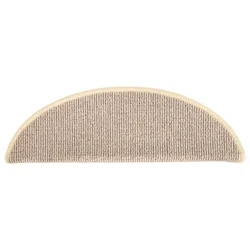 Prostirke za stepenice 15 kom 56x17x3 cm Bijele i smeđe poluokrugle