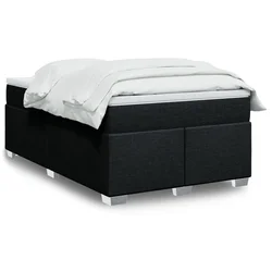 Vidaxl Box spring postelja z vzmetnico črna 120x190 cm blago