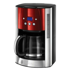 Russell Hobbs 23240-56 Luna Solar Red Digitale Glas-Kaffeemaschine