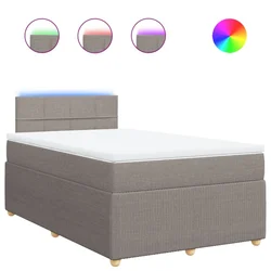 Vidaxl Box spring postelja z vzmetnico taupe 120x200 cm blago