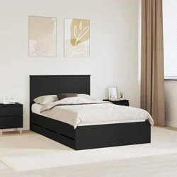 vidaXL Konstrukcija postelje Črna 120 x 200 cm Inženirsko leseno