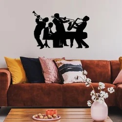Wallity Zidna dekoracija Musicians - L, 70 x 46 cm, Crna