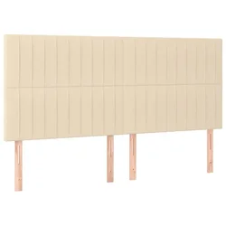 Vidaxl Vzglavje postelje kremne barve 160x5x118/128 cm blago