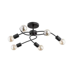 Plafonski luster HELIX 6xE27/15W/230V crni