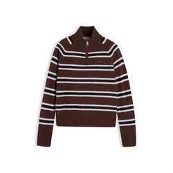 TOMMY HILFIGER Pulover rjava/črna/bela