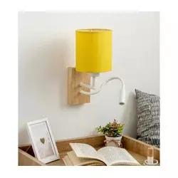 Brilagi - LED zidna lampa NUBILA WOOD 1xE27/25W/230V + LED/3W hrast/bela/žuta