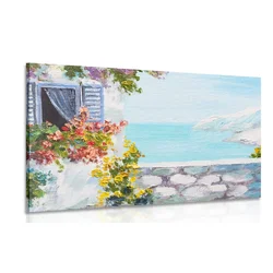 Slika hišica ob morju - 120x80