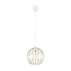 Luster na sajli MATT 1xE27/60W/230V bela/zlatna