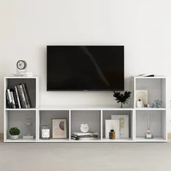 3-dijelni set TV ormarića bijeli od konstruiranog drva