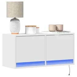 Zidni TV ormarić s LED svjetlima bijeli 80 x 31 x 38 cm