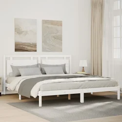 Dugi okvir kreveta bez madraca bijeli 200 x 220 cm masivno drvo