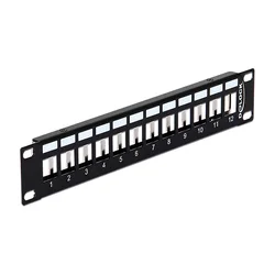 DeLOCK 43326 12-portni keystone patch panel za omaro 1U kovinski