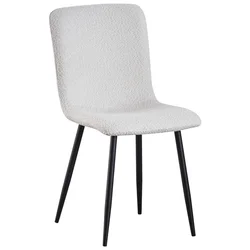 MID.YOU STOL, les, kovina, tekstil bela