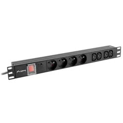 Lanberg Napajalna letev Rack PDU 19, 4x poljska + 4x IEC C13 vtičnica