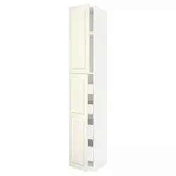 METOD / MAXIMERA Vis.el. s 2 vrata/4 fioke, bela/Bodbyn prljavobela, 40x60x240 cm