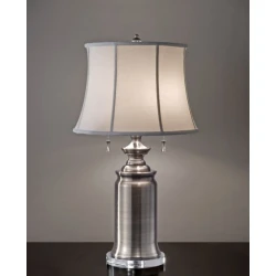 Feiss FE-STATEROOM-TL-AN - Stona lampa STATEROOM 2xE27/60W/230V srebrna
