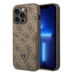 Guess futrola za iPhone 14 pro 4G double card triangle brown ( GUHCP14LP4TPW )