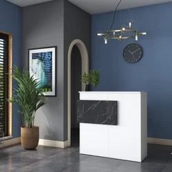 Hanah Home Sto za recepciju 110x110x40cm Belo-Mermer