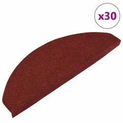 Vidaxl Samolepilne preproge za stopnice 30 kosov rdeča 65x22,5x3,5 cm