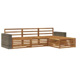 Set vanjskih sofa 4 pcs Prirodna Čvrsto drvo akacije