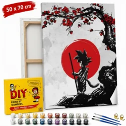 shumee Slika po številkah z okvirjem Goku in rdeča luna 50x70 cm