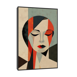 Canvas Slika na platnu Red lady, 40x60 cm, Sa ramom, Crni