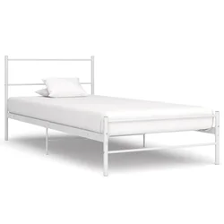 Vidaxl Posteljni okvir bel kovinski 90x200 cm