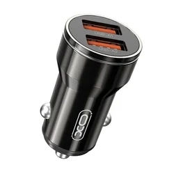 XO Auto punjač metalni CC48 2.4A 2*USB crni