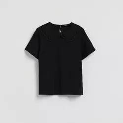 Reserved - Bluza s dekorativnim okovratnikom