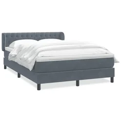 Vidaxl Box spring posteljni z vzmetnico temno siv 160x210 cm žamet