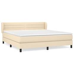 vidaXL vidaXL Box spring postelja z vzmetnico krem 180x200 cm blago, (20894368)