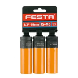 Set nasadnih ključeva CrMo 1/2 19mm 3 kom FESTA
