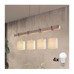 BRILAGI - LED luster na sajli NUBILA 4xE27/60W/230V siva/krem