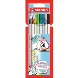 Stabilo FLOM.PEN 568/6 BRUSH 1/8 Emb.karton