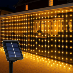 Solarne sijalice žute imitacija zavese 3x3m