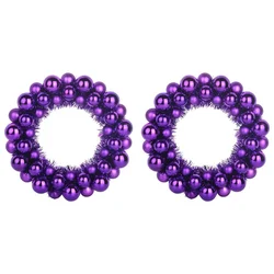 Vijenci s božićnim kuglicama 2 pcs Lila 33 x 33 x 7 cm