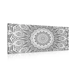 Slika Mandala harmonije v črnobeli izvedbi - 60x30
