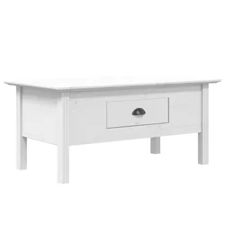 Stolić za kavu BODO bijeli 100 x 55 x 46 cm od masivne borovine