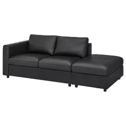 VIMLE Sofa trosed, bez stranice/Grann/Bomstad crna