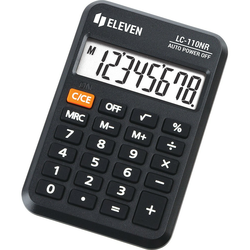 Kalkulator Eleven - LC-110NR, džepni, 8 znamenki, crni