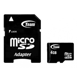 TEAM GROUP Micro SDHC 4GB Class 10+SD Adapter TUSDH4GCL1003 crni