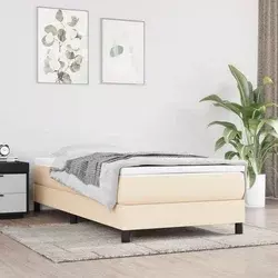 Madrac s džepičastim oprugama srednje tvrdoće krem 100x200x20 cm od tkanine