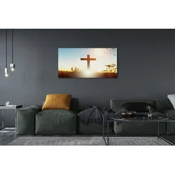 tulup.si Slika na platnu Cross polje sonce 120x60 cm