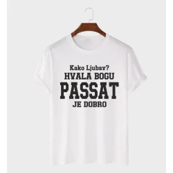 MAFIMI Majica Kako ljubav hvala bogu PASSAT je dobro, Bela