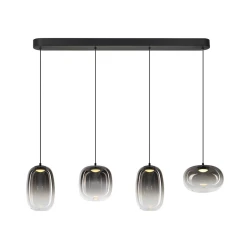LED luster na sajli VASO LED/15W/230V crna/dimljena