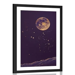 Plakat s paspartujem čaroben planet - 20x30 white