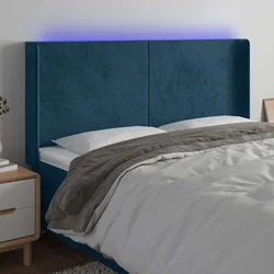 LED uzglavlje tamnoplavo 183 x 16 x 118/128 cm od tkanine