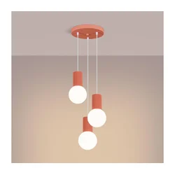Sollux SL.1755 - Luster na sajli HALO 3xG9/8W/230V, prečnik 25 cm, ružičasta