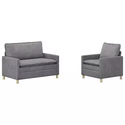 Set sofe 2 pcs Svjetlosiva Poliester