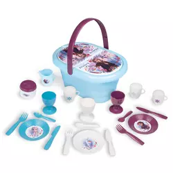Košarica z jedilnim setom in kozarčki Frozen 2 Disney Smoby z 21 dodatki